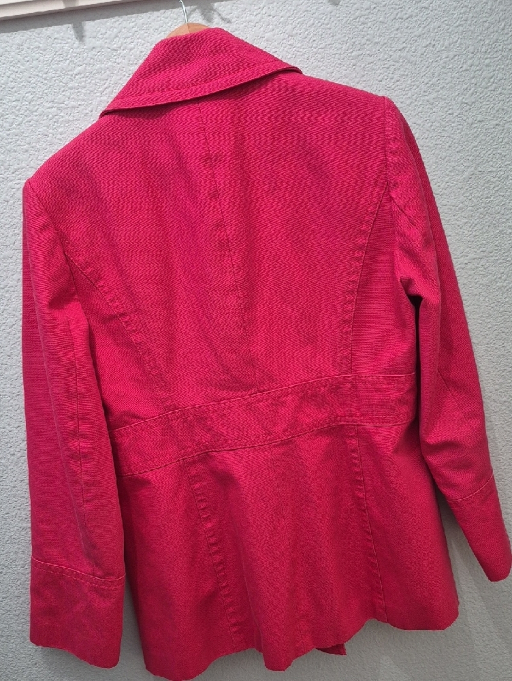 Ann Taylor Hot Pink Cotton Jacket In Medium - Picture 3 of 6